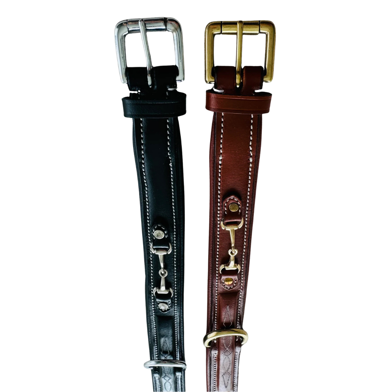 Padded Dog Collar in Full Grain Leather w/ Horse Bits