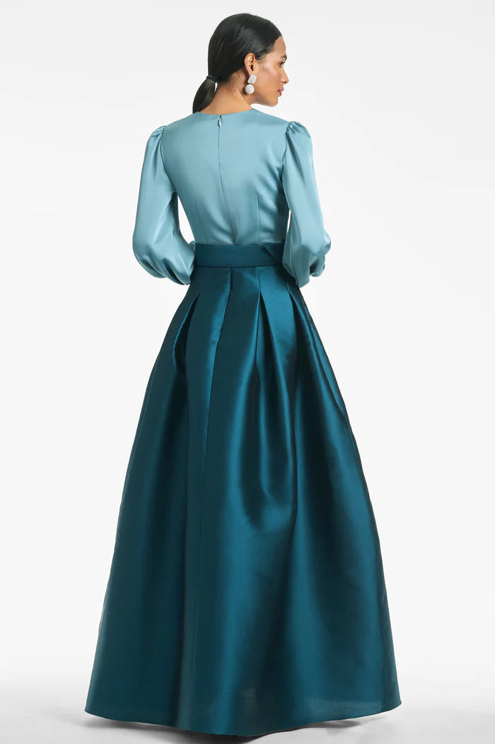 The Zoe Gown in Seaglass/Deep Teal