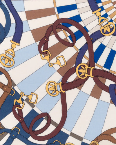 Silk Printed Scarf: Firenze: Blue