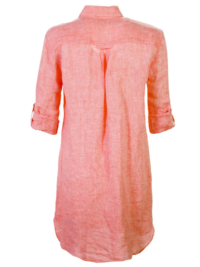 Alex Linen Shirtdress Peachy Rose
