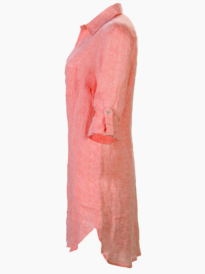 Alex Linen Shirtdress Peachy Rose