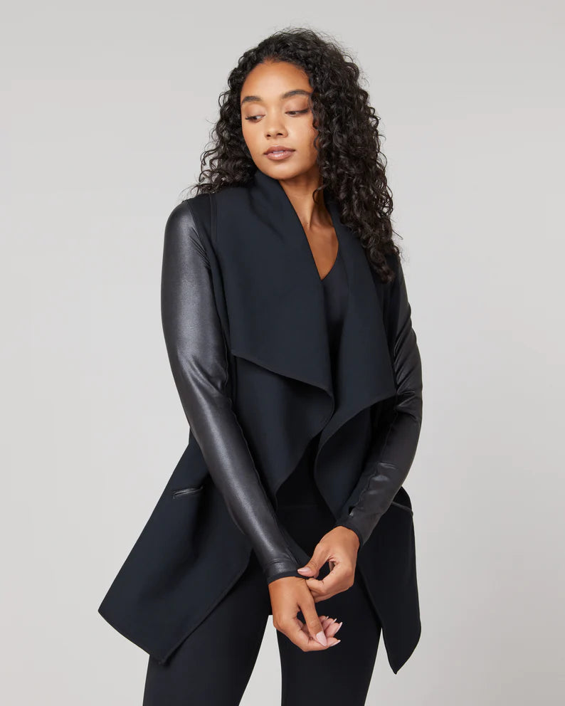 Drape Front Jacket - Very Black