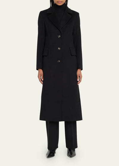 100% Cashmere Coat - Black