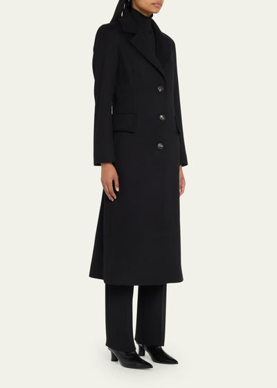 100% Cashmere Coat - Black