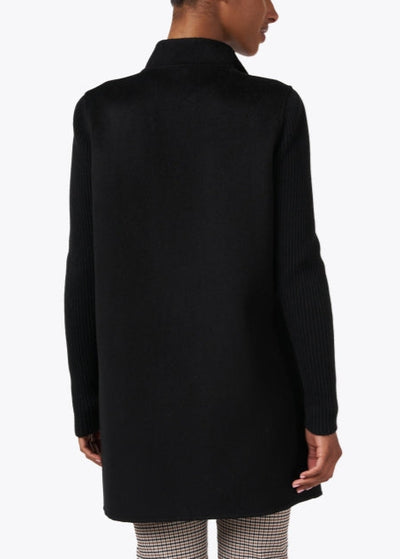 Rib Sleeve Coat in Black