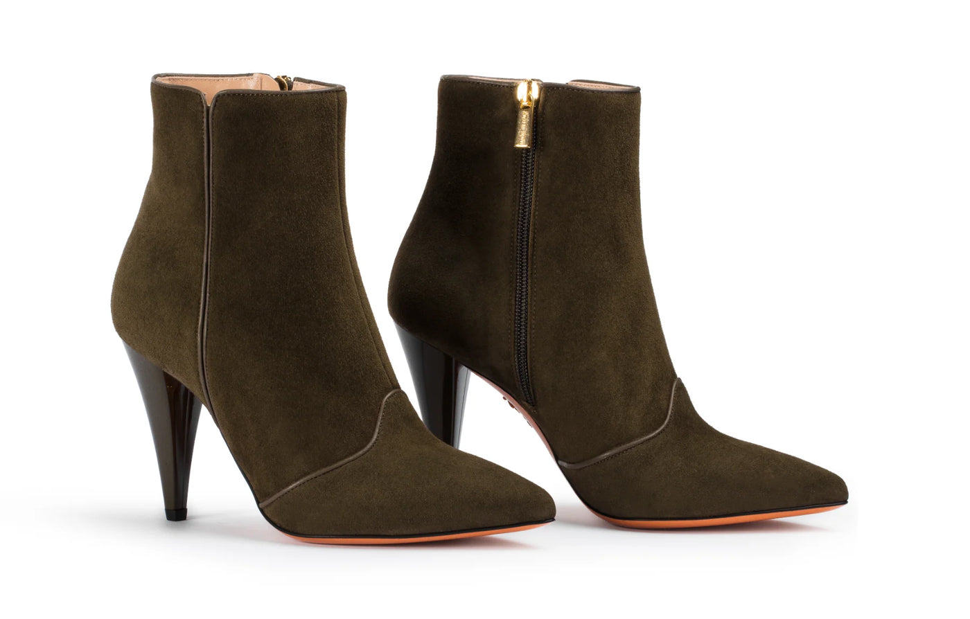 Charlie Boots in Green Suede