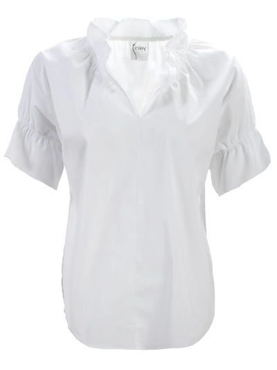 Crosby Silky Poplin Top White
