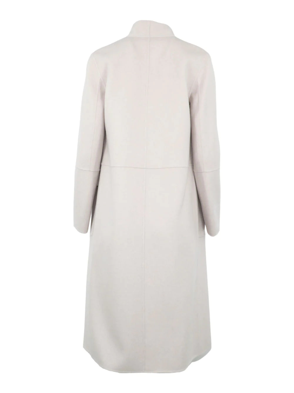 Long Drape Front Coat - Birch