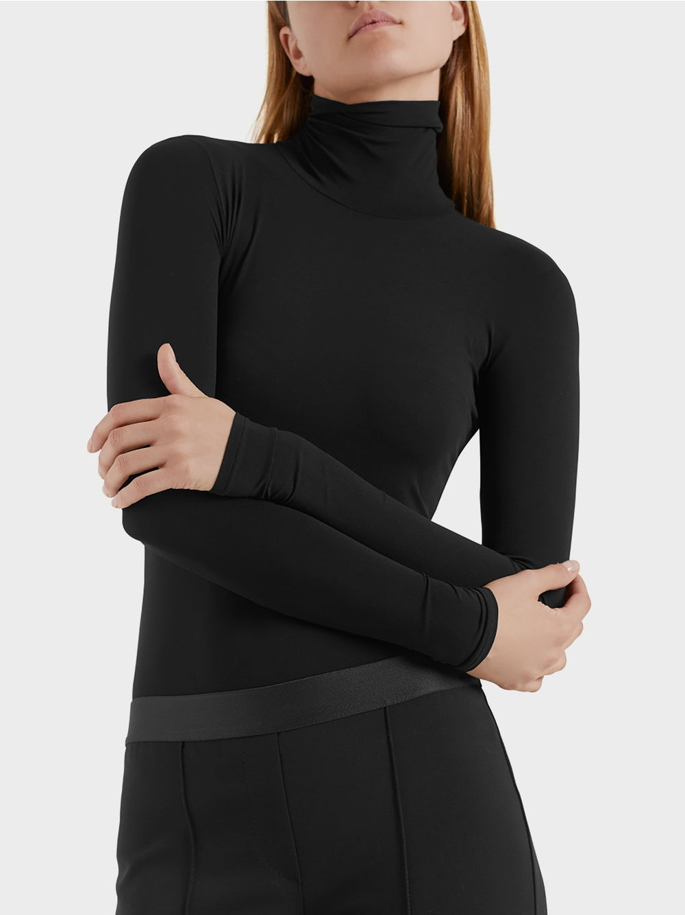 Long Sleeve Mock Neck - Black