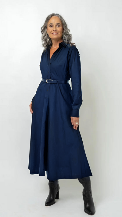 The Feminine Dress - Navy
