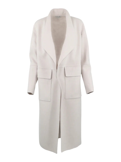 Long Drape Front Coat - Birch