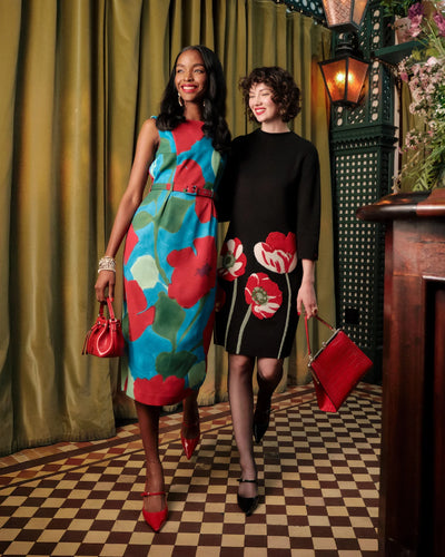 Audrey Belted Midi Dress in Floating Floral