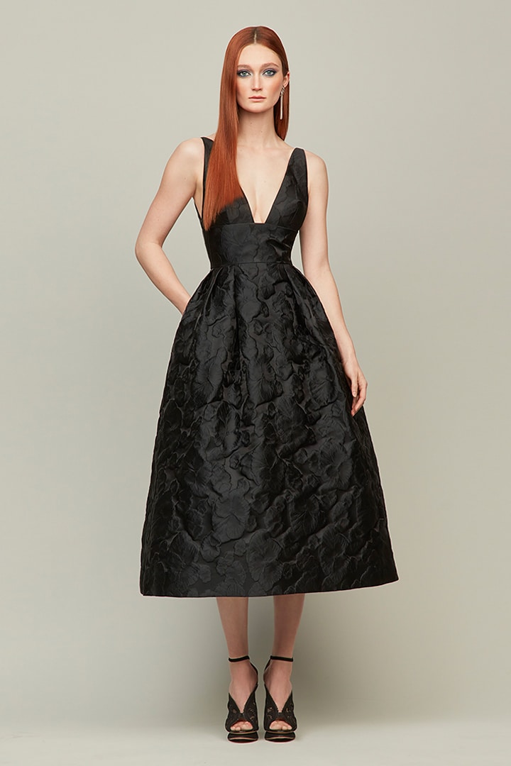 Black Jacquard Dress