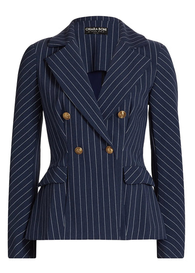 Goldas Pinstriped Double-Breasted Jacket in Gessato
