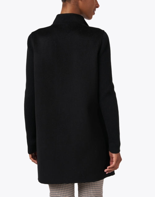 Rib Sleeve Coat in Black