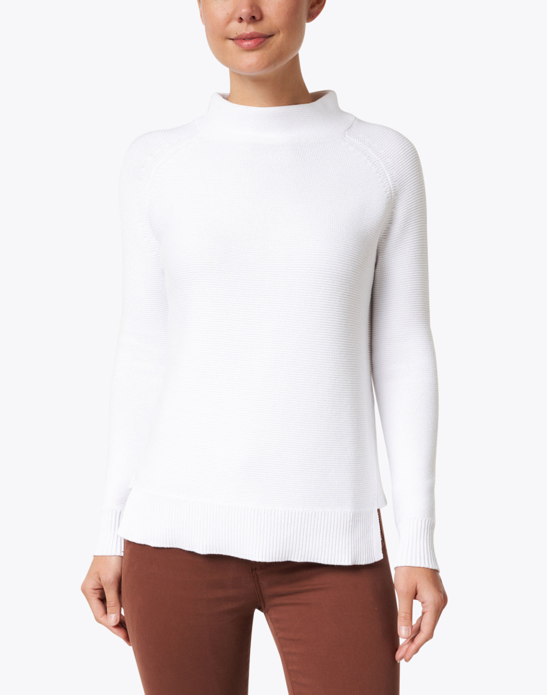 Garter Stitch Funnel in White
