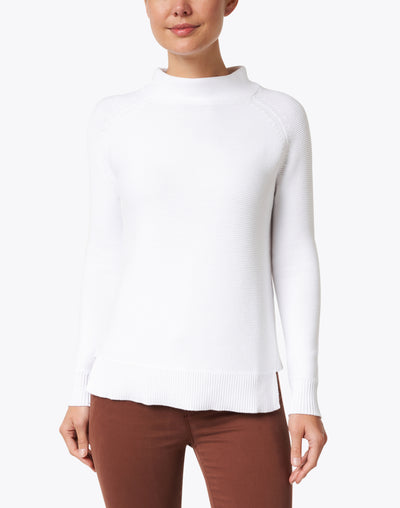 Garter Stitch Funnel in White