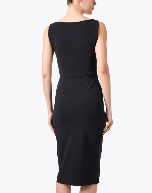 Branka Boat Neck Zipper Dress in Black