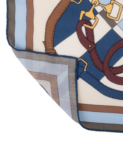 Silk Printed Scarf: Firenze: Blue