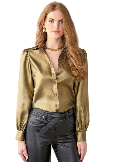Collette Liquid Blouse in Gold