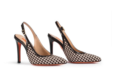 Jodi Heel in Brown Houndstooth Cashmere