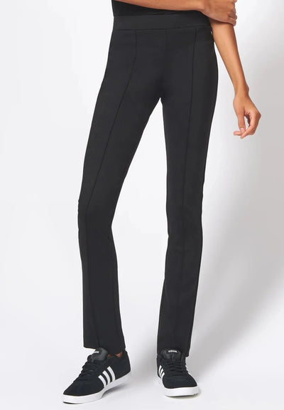 Pintuck Straight Leg Pant - Black