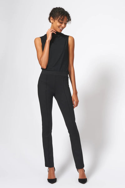 Pintuck Straight Leg Pant - Black