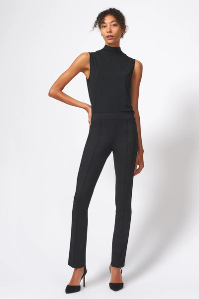 Pintuck Straight Leg Pant - Black