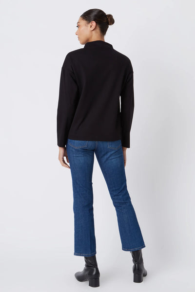 Ethel Mock Funnelneck Top - Black