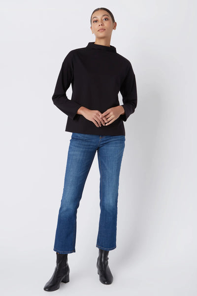 Ethel Mock Funnelneck Top - Black