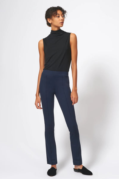 Pintuck Straight Leg Pant - Navy