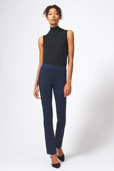 Pintuck Straight Leg Pant - Navy