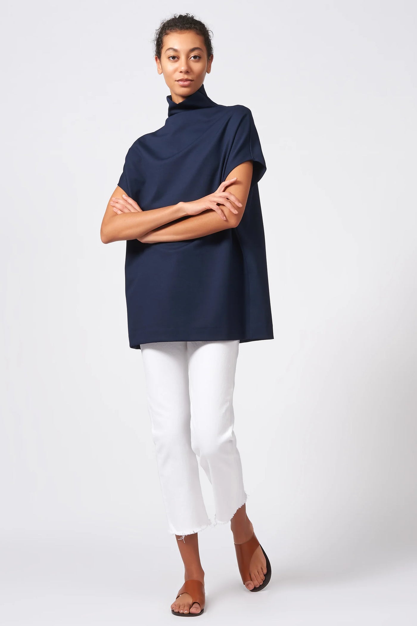 Ponte Funnelneck Top - Navy