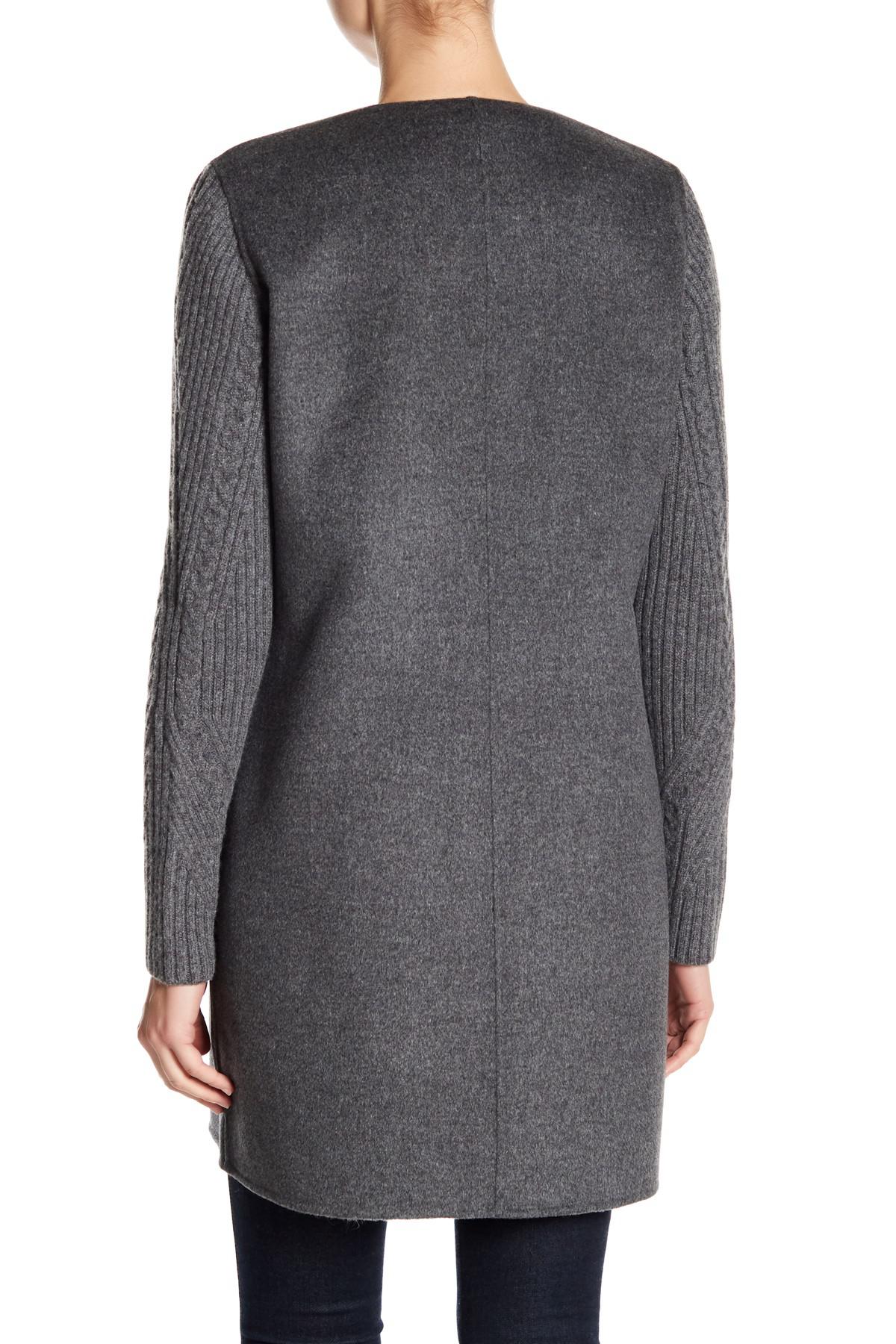 Rib Sleeve Coat in Flannel