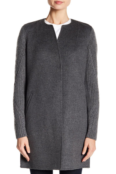 Rib Sleeve Coat in Flannel
