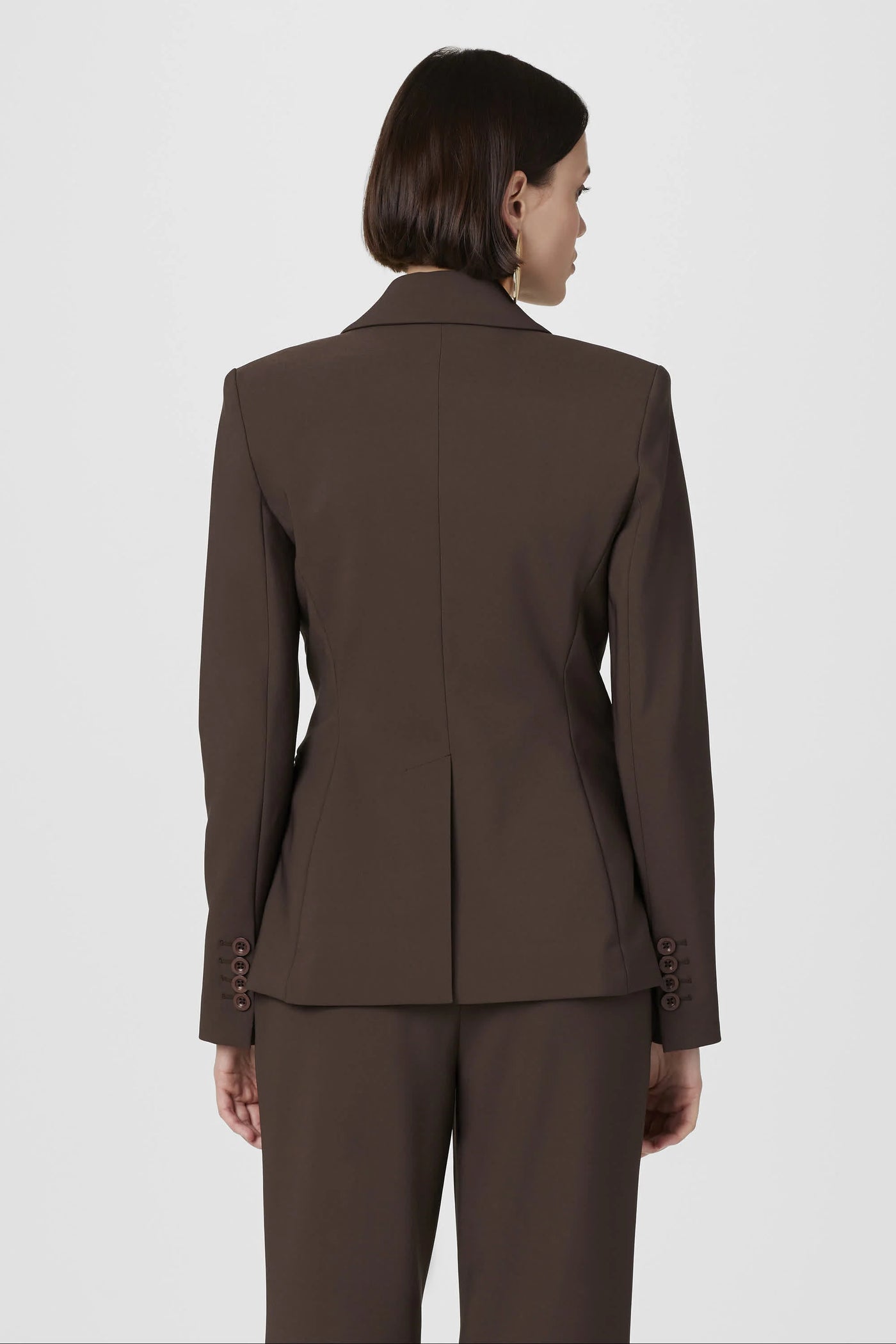 Kylie Suiting Double Breasted Blazer in Espresso