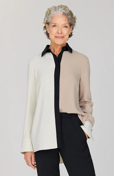 Long Button Down Shirt in Drift
