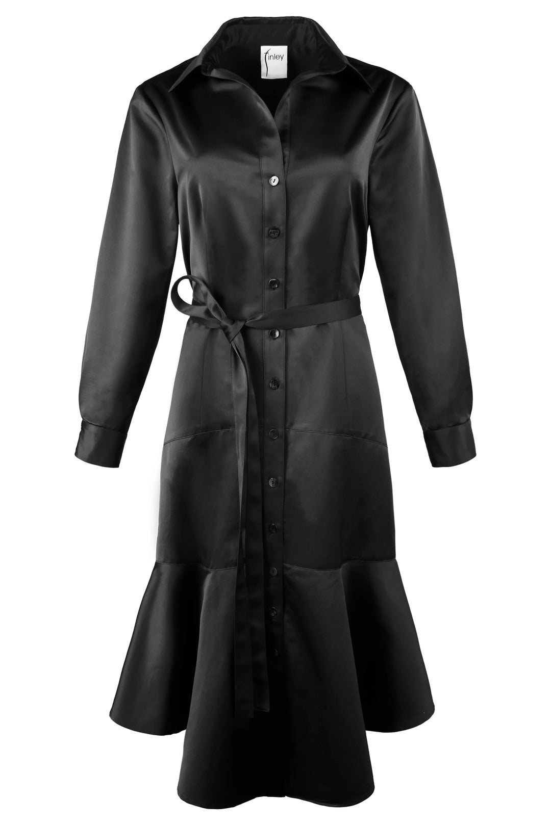 Leonard Micro Satin Dress in Black Black / M / 3412105S