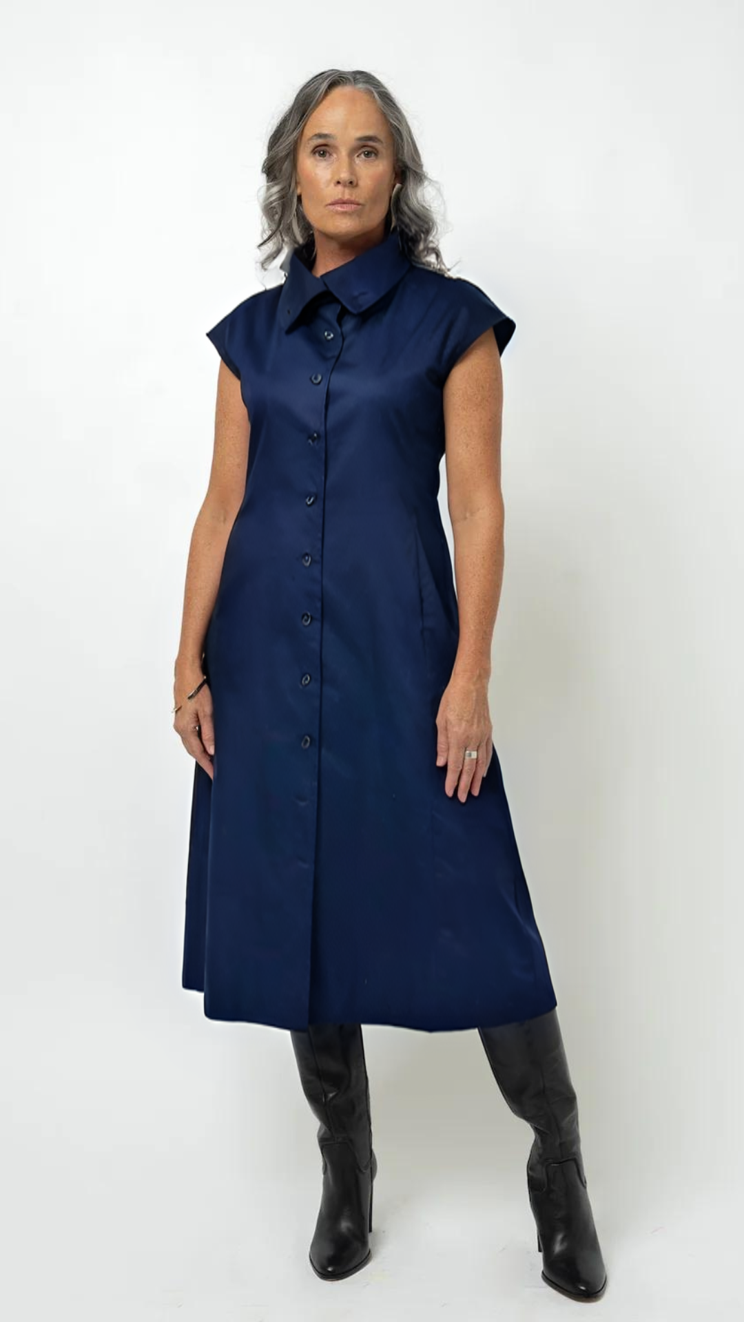 The Alliteration Dress in Navy