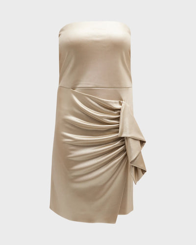 Cesaria Splendid Gold Shimmer Dress