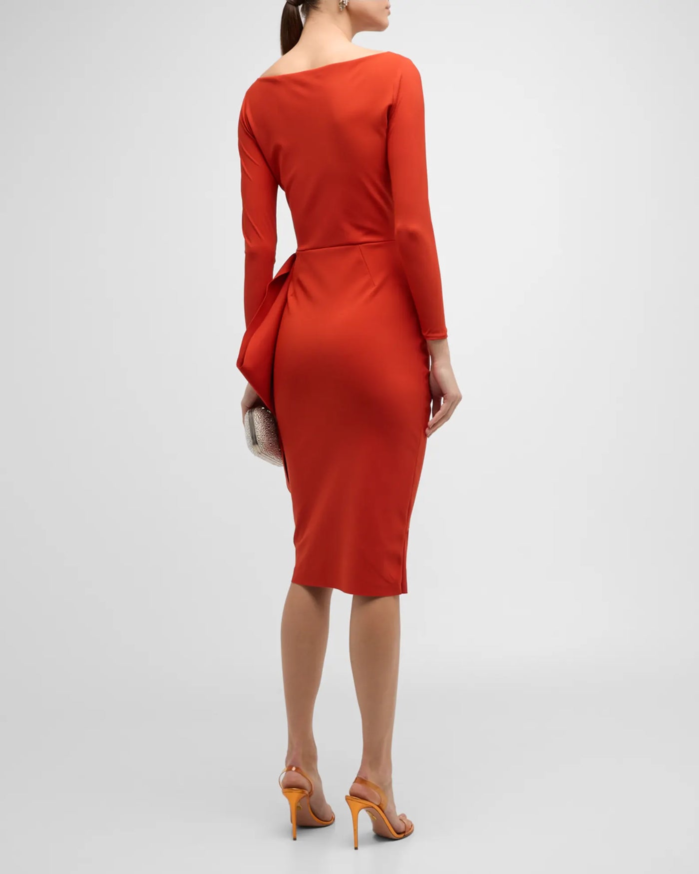 Hypnos Draped Bodycon Midi Dress