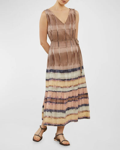Long Watercolor Dress in Sepia