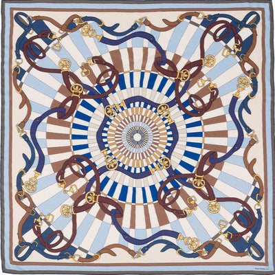 Silk Printed Scarf: Firenze: Blue