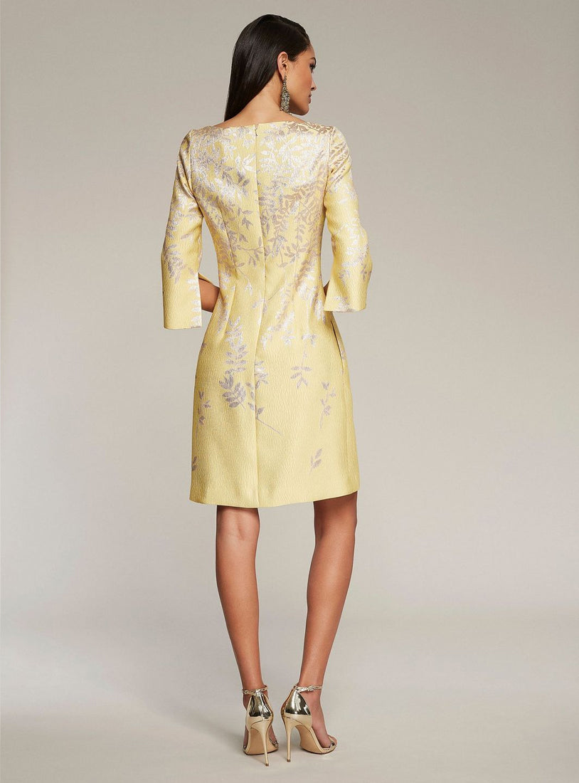 3/4 Sleeve Yellow Floral Dress