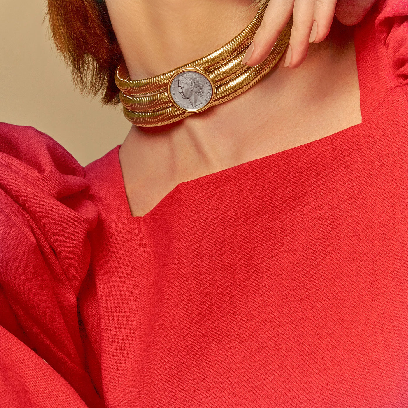 Chloe Stack Choker Gold/Coin