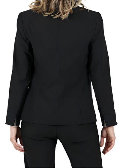 Shaped Jacket in Black Pique