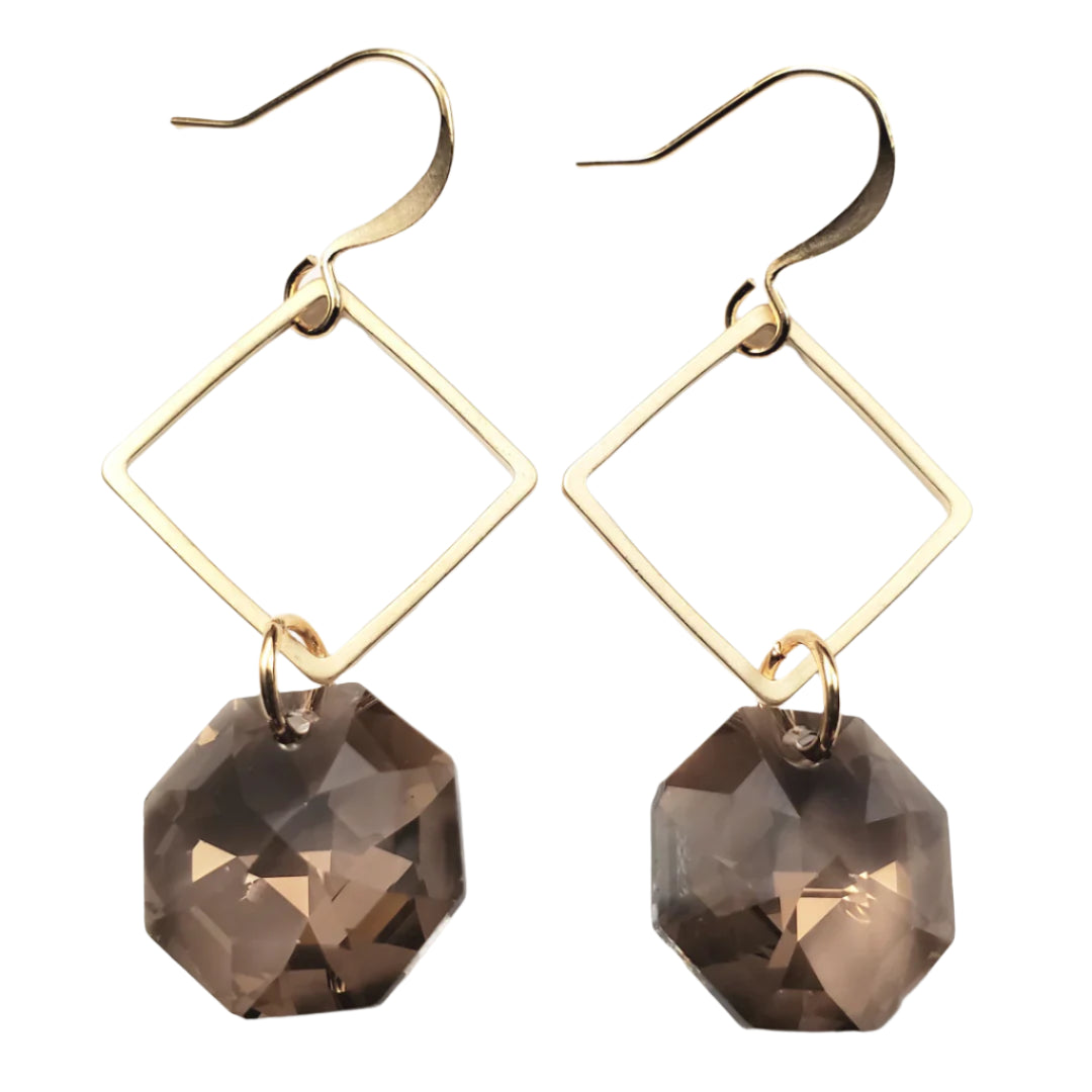 Smoky Topaz Drop Earrings