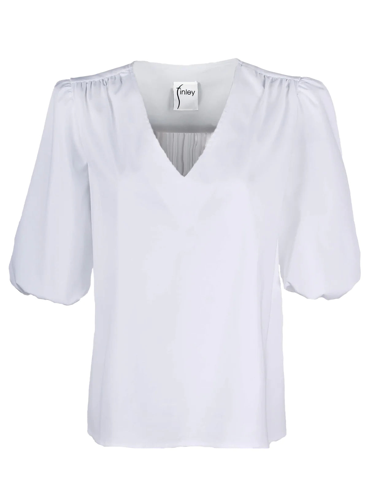 Tish Top Silky Poplin Popover Blouse - White