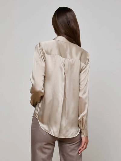 Tyler Silk Blouse in Smoke Grey