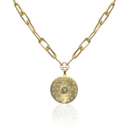 Gold Rondo Link Pendant Neckalce